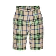 Mint Beige Checks Shorts Unisex Style