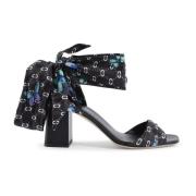 Silk Printed Heeled Sandal