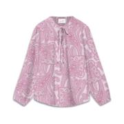 Silk Voile Cashmere Print Women's Shirt