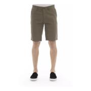 Bomuld Bermuda Shorts i Ensfarvet