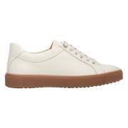 Lyse Beige Ægte Læder Platform Sneakers