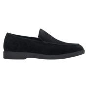 Luksus Sort Velour Vinter Loafers