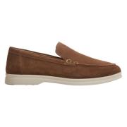 Brun Velour Loafers Klassisk Stil