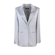 Skræddersyet enkeltknap satin blazer