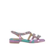 Slange Rhinestone Flad Sandal