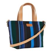 Stribet Polyester Shopper Taske