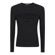 Uld Crew Neck Sweater med Logo