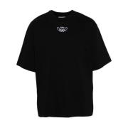 Sort Bomuld Logo Print T-shirts