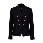 Sort Uld Blazer Guld Knapper