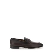 Brune Læder Loafers Slip-on Stil