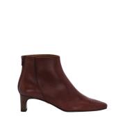 Burgundy Calfskin Smithson Zipper Ankle Boots