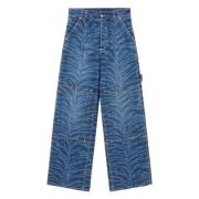 Tigermønster Højtaljede Jeans