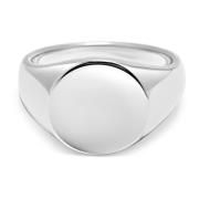 Mens Circular Sterling Silver Signet Ring