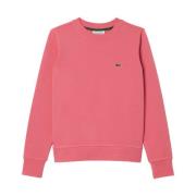 Pink Sweater Klassisk Krokodille Broderi