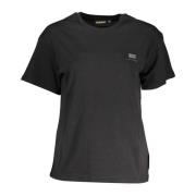 Sort Elegant Tee med Broderet Logo