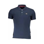 Blå Polo Shirt med Broderi