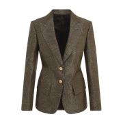 Olive Boucle Single Breasted Jacket