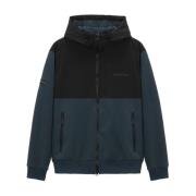 Stretch Bi-Material Hooded Sweatshirt