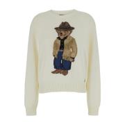 Hvid Sweater med Polo Bear Jumper