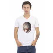 Elegant hvid V-hals T-shirt