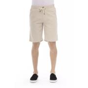 Beige Bomuld Bermuda Shorts med Snøre