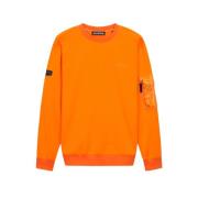 Orange Stretch Sweatshirt med Nylonlomme