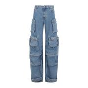 Blå Jeans med Unikt Design