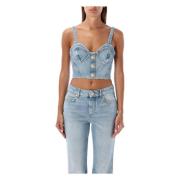 Denim Bustier Top Lyseblå