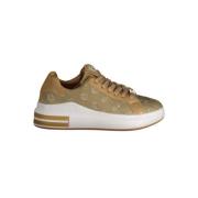 Beige Sneaker med Broderi og Logo