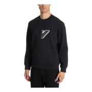 Ensfarvet Logo Broderet Sweatshirt