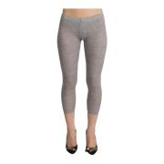 Grå Slim-Fit Cropped Leggings