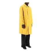 Trench Coat i slidt effekt belagt bomuld