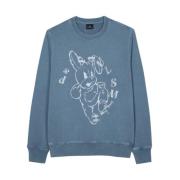 Blå Bunny Print Sweatshirt