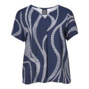 Blå Flowing T-shirt Moude Sia