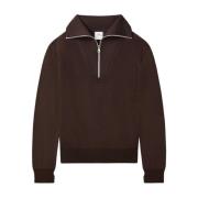 Brun Merinoulds Zip Sweater