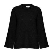 Sort Strik Pullover Sweater