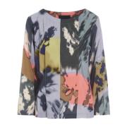 Skygge Collage Bluse Dramatisk Print