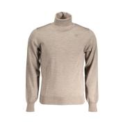 Brun Uld Turtleneck Sweater med Applique