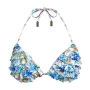 Glad Blomster Ruffle Bikini Top