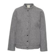 Oversize Bomber Jakke Medium Grey Melange