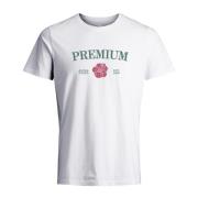 Blomstret Label Print T-shirt