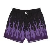 Flames Badeshorts Sort/Lilla