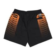 Sort/Orange Badeshorts med Mesh