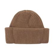 Ribbet Cashmere Beanie i Toffee Brun