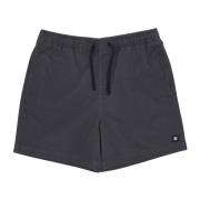 Sort Twill Shorts med Elastisk Talje