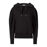 Sort Plisseret Ærme Hoodie