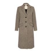 Brun Tweed Mix Jakke Klassisk Stil