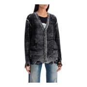 Distressed Detail Cardigan med V-Hals