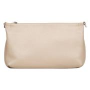 Beige Læder Crossbody Taske