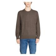 Grøn Strikket Rund Hals Sweater